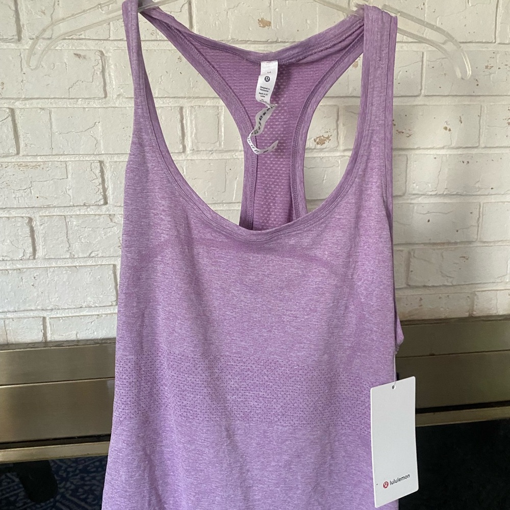 Lululemon swiftly tech race tank size 14 lavender color NWT